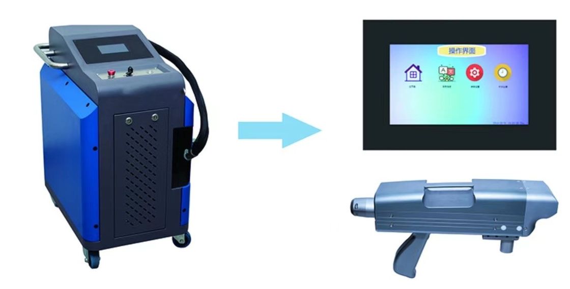 خنک کننده هوا 200W 10m دستگاه تمیز کردن سطح لیزر